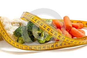 Various fresh vegetables on white