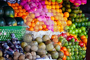 Various fruits at local market