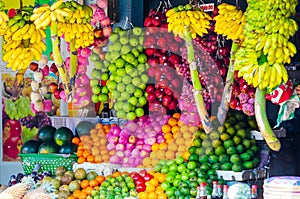 Various fruits at local market in Sri Lanka