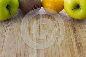 Various fruits with text space