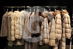 Various fur coats