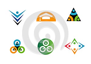 Various geometric design company logos