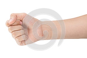 Various gestures and sign of Woman`s hand isolated on white background with clipping path