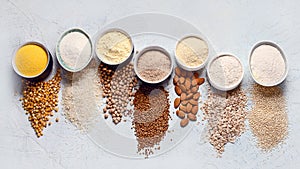 Various gluten free flour