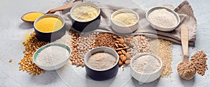 Various gluten free flour