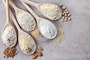 Various gluten free flour