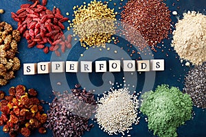 Various healthy superfoods