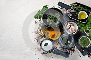 Various herbs and spices