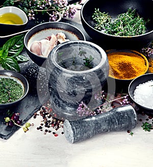 Various herbs and spices