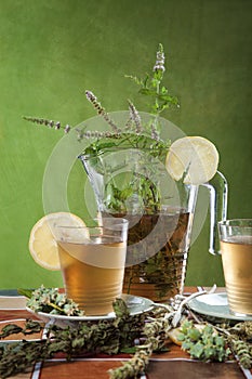 Various herbs and tea