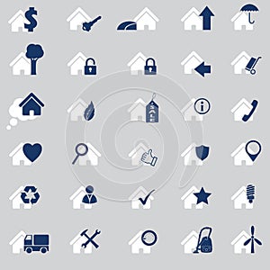 Various house icon set of 30