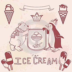 Various Ice cream set