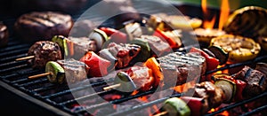 Various ingredients sizzling on a grill, creating a delicious dish