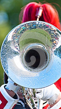 Various instruments and details from a music band of windband