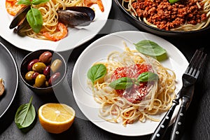 Various Italian pasta