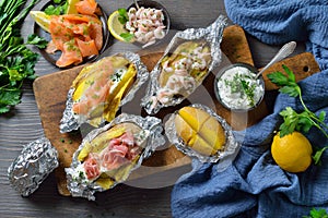 Various jacket potatoes