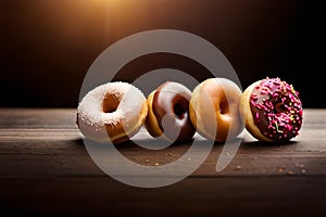 Various kinds of delicious donuts