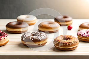 Various kinds of delicious donuts