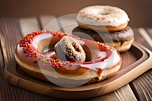 Various kinds of delicious donuts