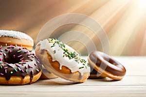 Various kinds of delicious donuts