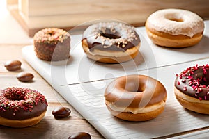 Various kinds of delicious donuts