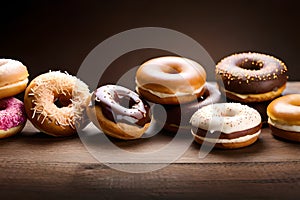 Various kinds of delicious donuts