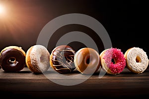 Various kinds of delicious donuts