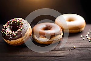 Various kinds of delicious donuts