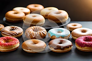 Various kinds of delicious donuts