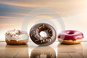 Various kinds of delicious donuts