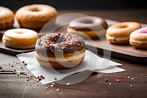 Various kinds of delicious donuts