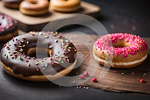 Various kinds of delicious donuts
