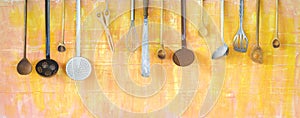 Various kitchen utensils, cooking concept