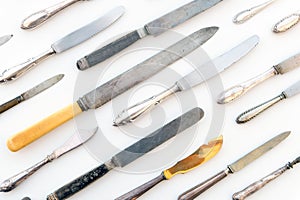 Various knifes on white background , knife set