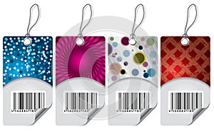 Various labels with bar-code