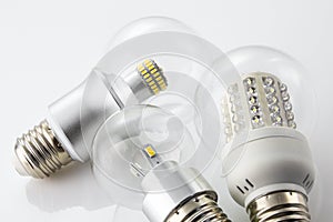 Various LED bulbs similar to the old tungsten bulb E27