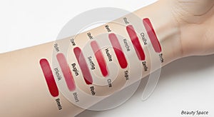 Lipstick shades on a arm