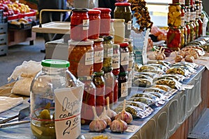 various local products at the bazaar