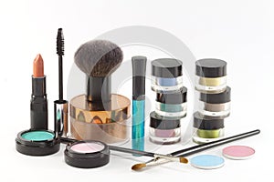 Various make-up cosmetics.