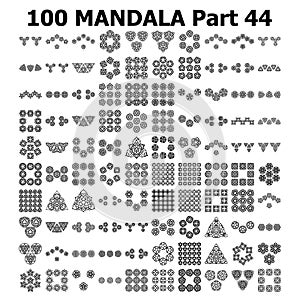 Various mandala collections 100 Ethnic Mandala line pattern set Doodles freehand