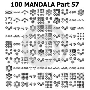 Various mandala collections 100 Ethnic Mandala line pattern set Doodles freehand