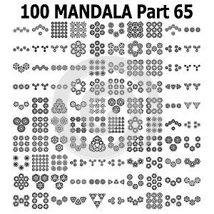 Various mandala collections 100 Ethnic Mandala line pattern set Doodles freehand