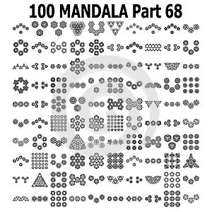 Various mandala collections 100 Ethnic Mandala line pattern set Doodles freehand