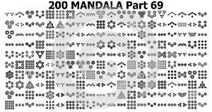 Various mandala collections 200 Ethnic Mandala line pattern set Doodles freehand