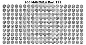 Various mandala collections 200 Ethnic Mandala line pattern set Doodles freehand