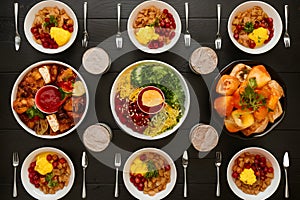 Various meals served for iftar Ramadan in professional advertising