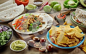 Various Mexican food ingredients