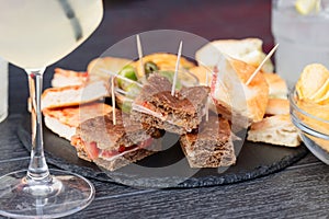 Various mini sandwiches for a pleasant aperitif