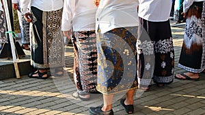 Various motifs of batik sarongs