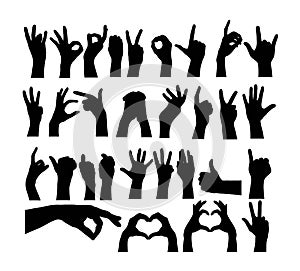 Various Motions and Finger Marks Silhouettes